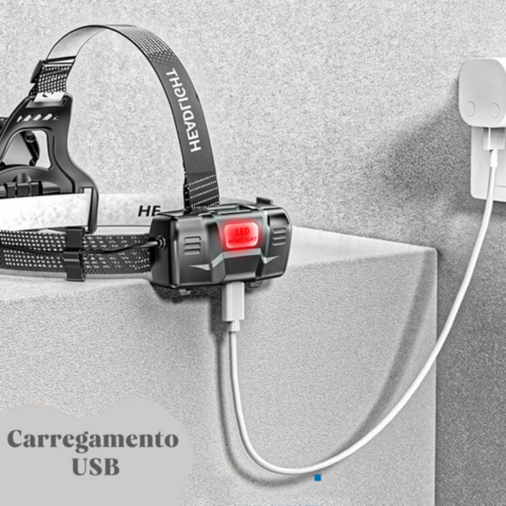 Lanterna De Cabeça com Zoom para Ciclismo